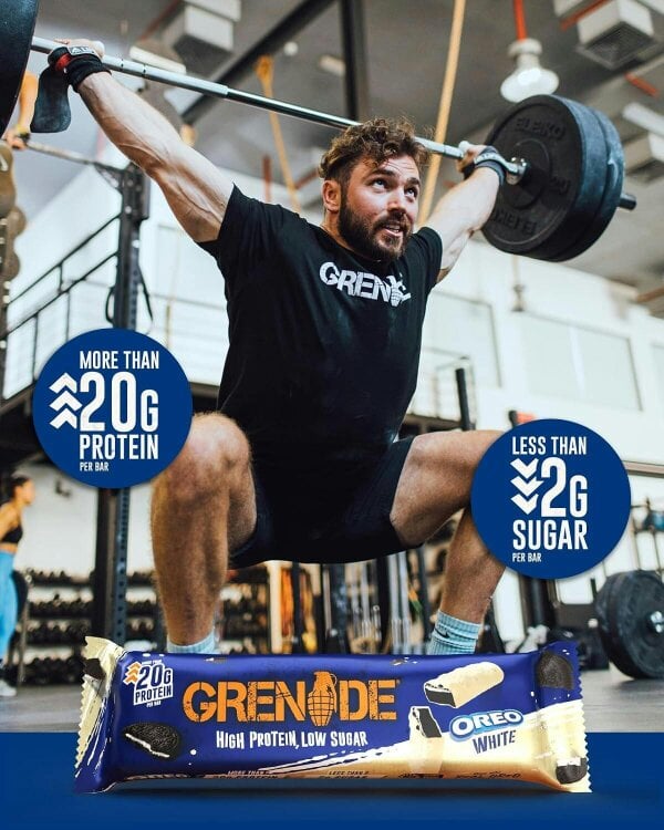 Grenade OREO White Protein Bar - High Protein, Low Sugar, 12 x 60 g