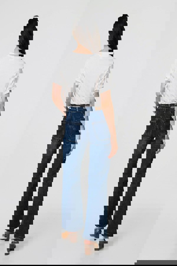 Blue | Denim Pocket Detail High Waist Jeans
