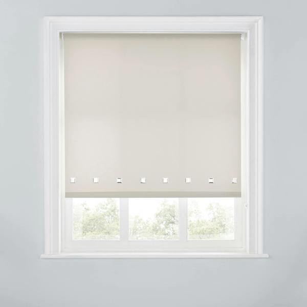 A.Unique Home Trimmable Square Eyelet Roller Blind - 4FT - TAUPE - 120cm(W)x170cm(L)