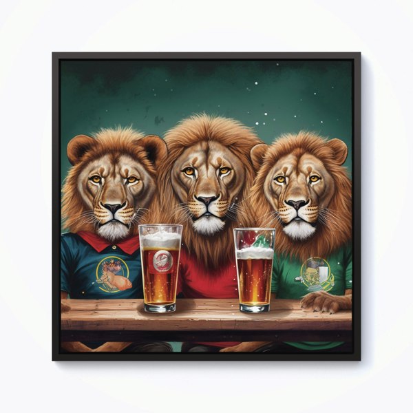 Warren Reed Lions Watching The Game Framed Canvas