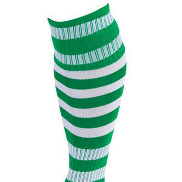 Precision Unisex Adult Pro Hooped Football Socks - Green/White