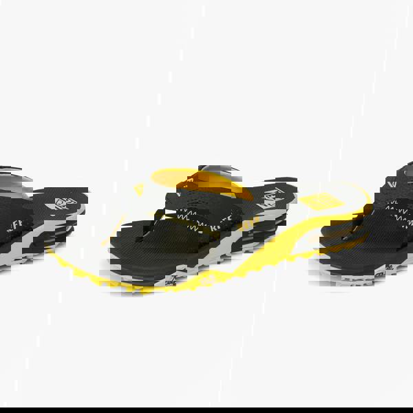Reef Reef FANNING PREGAME Mens Toe-Post Sandals Black/Yellow