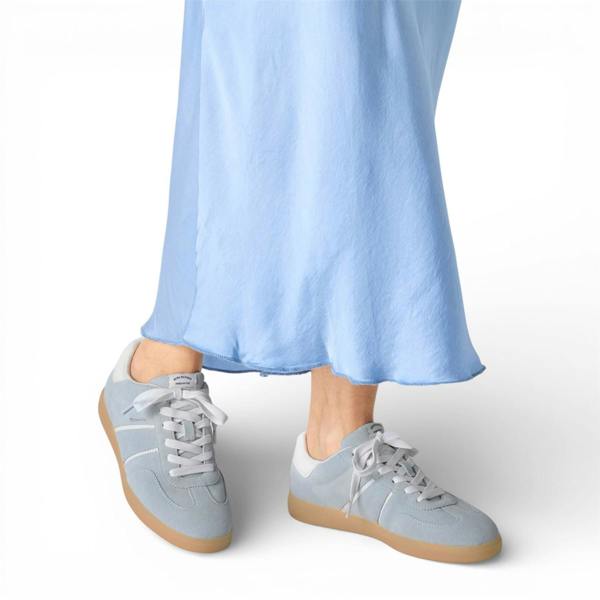 Tamaris Women's Blue White Leather Trainers Sneaker Shoes