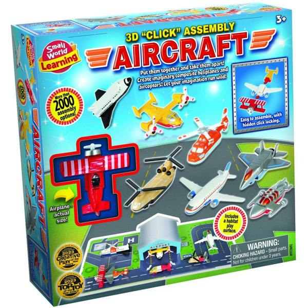 Small World Toys 3D Click Assembly Aircraft - Blue