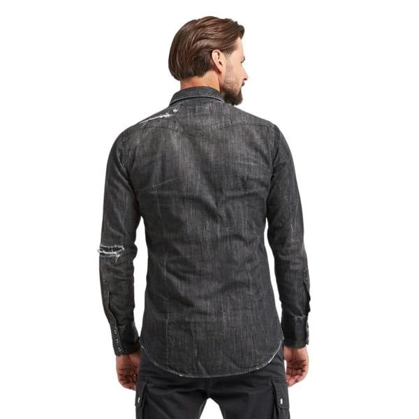 DSQUARED2 Classic Western Worn Denim Black Shirt W30