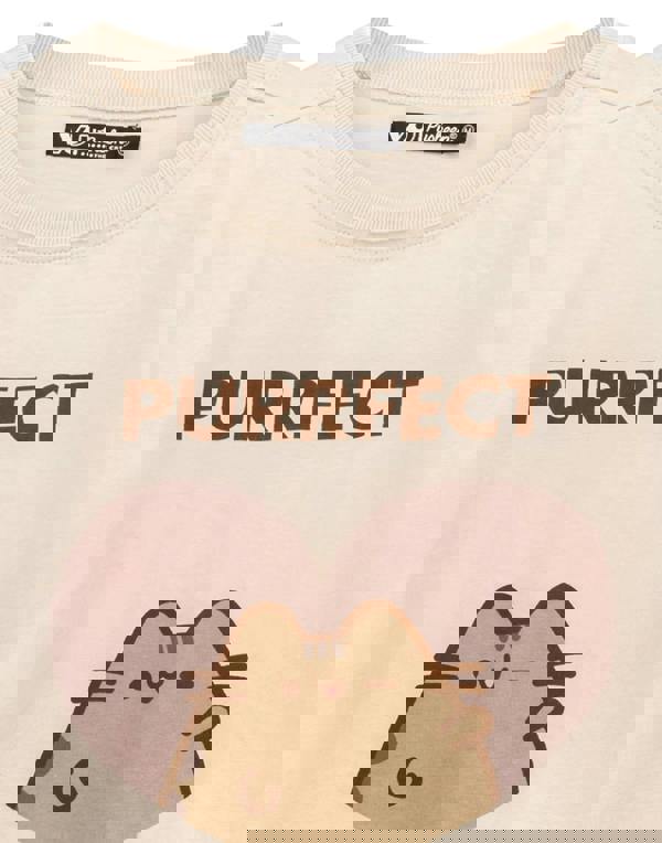 Pusheen Womens Beige Pusheen The Cat Short Sleeved T-Shirt