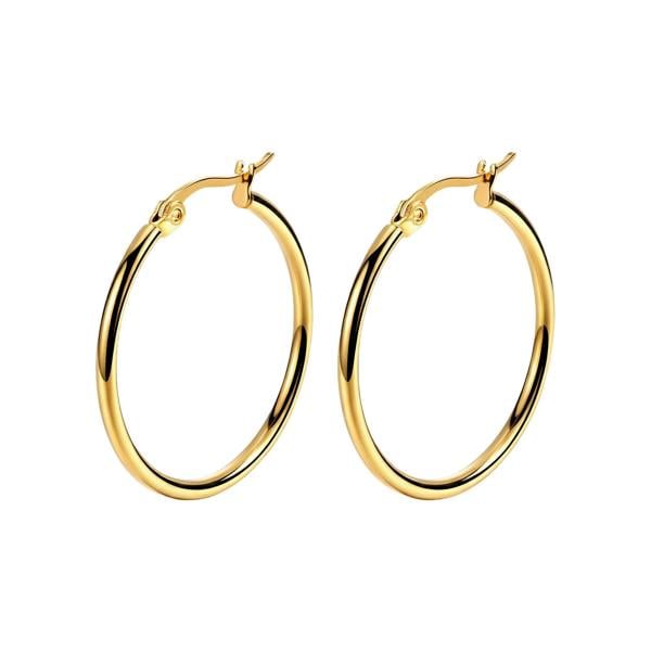 Serafina Ella Earrings - 18K Gold Plated Stainless Steel Slim Hoop Earrings