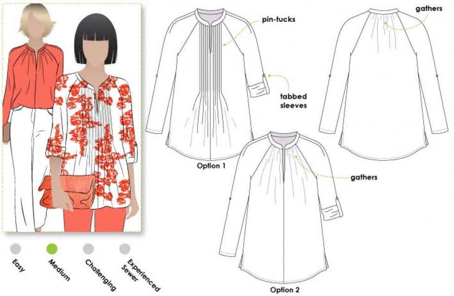Style Arc Sewing Pattern Faith Top - Tops for Women - Intermediate
