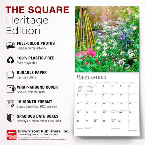 Gardens Calendar 2027, Wall Calendars, Month To View, Lifestyle, Gift