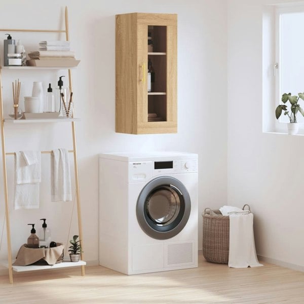Berkfield Wall Mounted Cabinet Sonoma Oak 34.5x34x90 cm