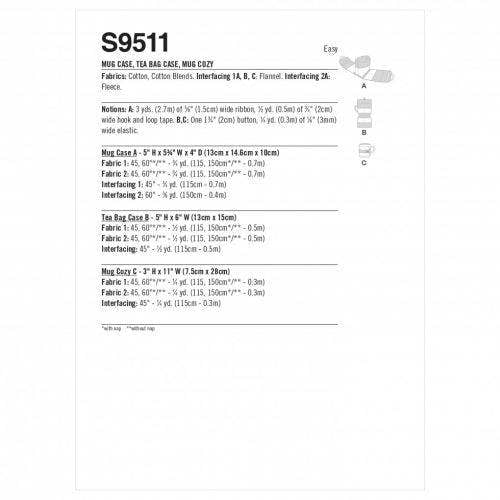 Simplicity Sewing Pattern 9511, Accessories OS (One Size Only) - Easy