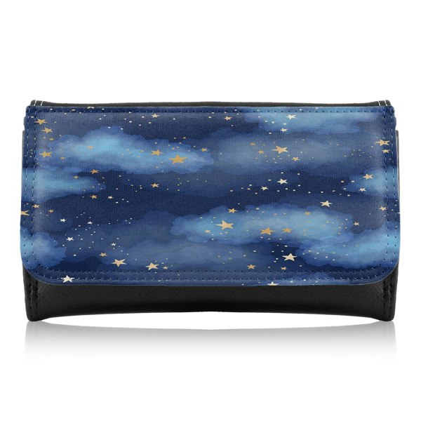 Benjamin Tate Design Dark Blue Sky With Gold Foil Constellations Maxi Purse