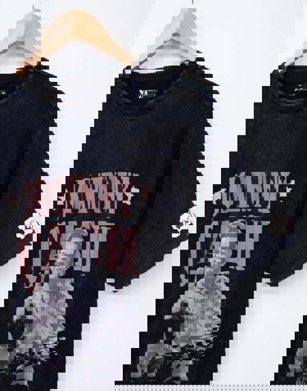 Johnny Cash Mens Black Character Short Sleeved T-Shirt