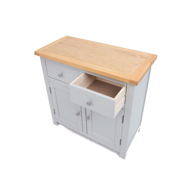 Cabinet Bits Argenta Light Grey 2 Drawer 2 Door Sideboard Chrome Knob