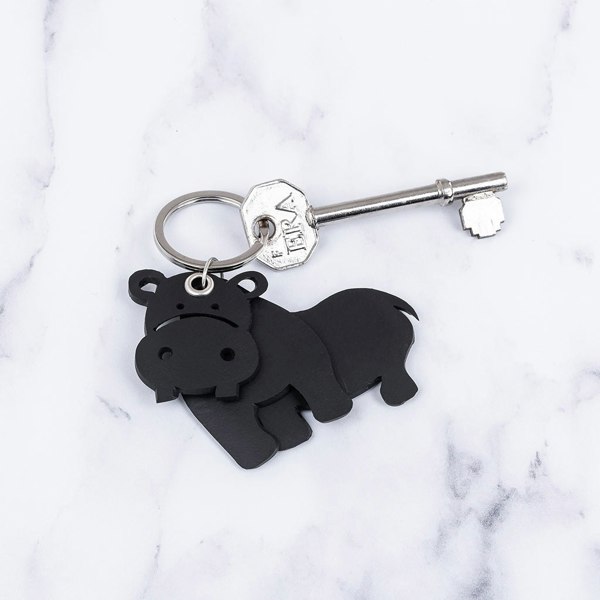 Paguro Hippo 3D Recycled Rubber Vegan Keyring