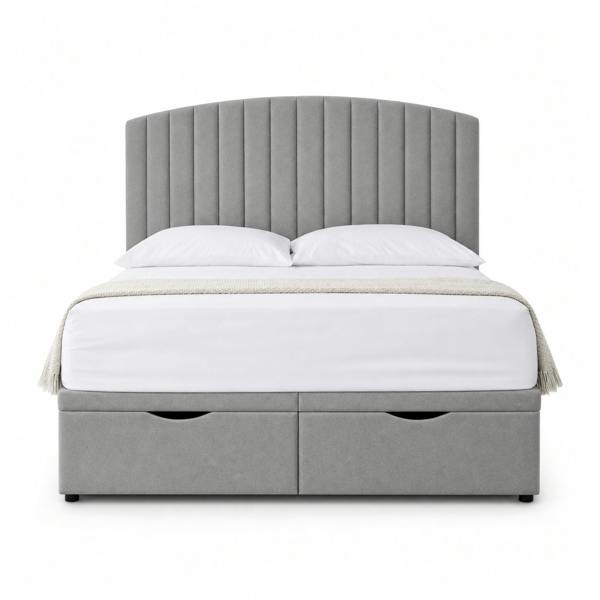 Great British Beds San Diego Divan Ottoman Bed - Silver Plush