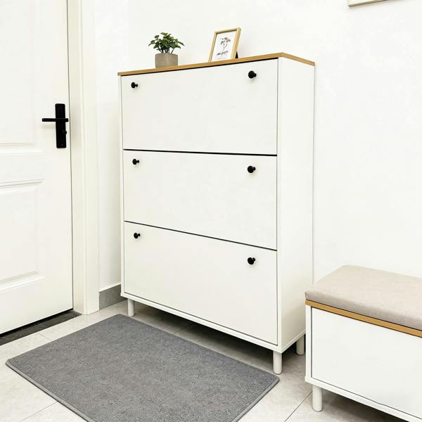 HYGRAD BUILT TO SURVIVE Shoe Storage Cabinet Flip Doors Type Entryway Shoe Rack Storage Organizer Footwear Organiser Space-saving w/ 3 Drawers