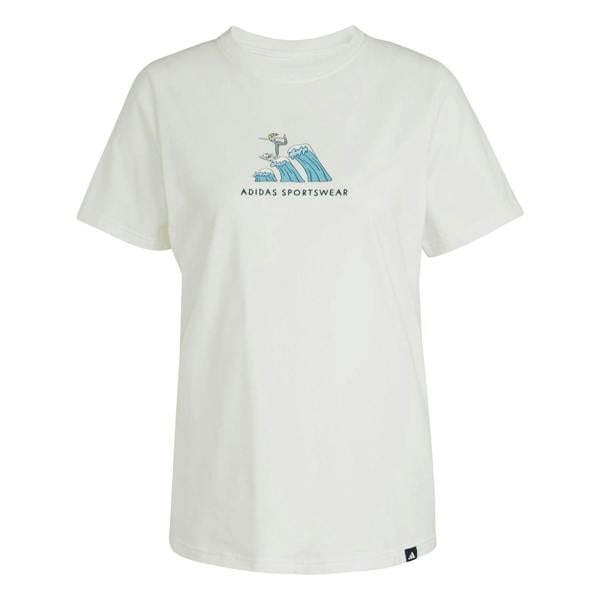 Adidas Womens/Ladies Doodle Surf T-Shirt - Off White - 