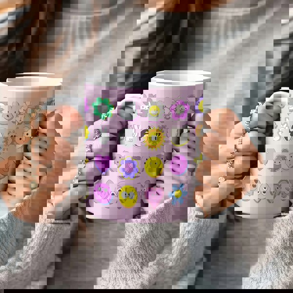 You're a Q-T. Cutie Emoji Kawaii Pink Mugs Designed by Love Frankie and printed in the UK.