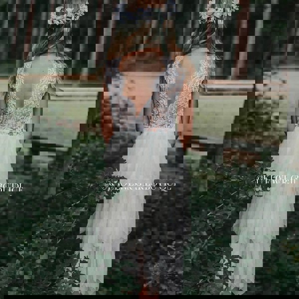 Boho Dreams Dress - Ivory Applique - UK Flower Girl Boutique