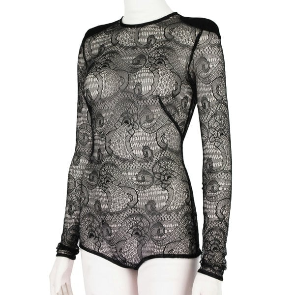 Elie Saab fine black lace bodysuit