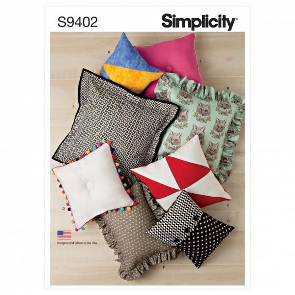 Simplicity Sewing Pattern 9402, Cushions OS (One Size) - Easy