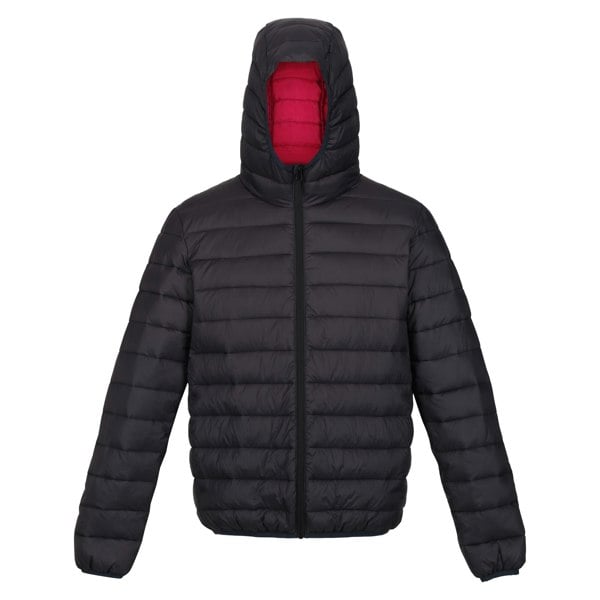 Regatta Men's Marizion Baffled Hooded Padded Jacket - Ash/Danger Red