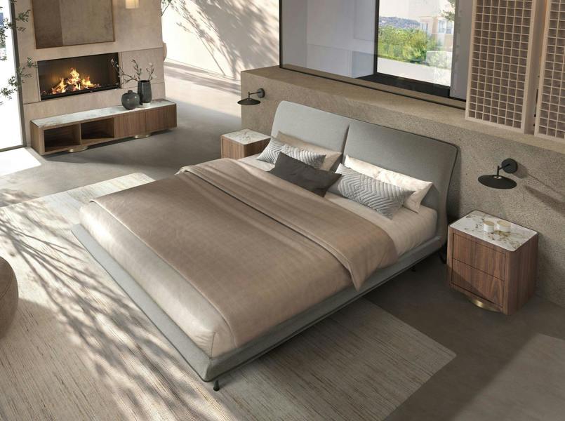 Angel Cerdá Dark grey fabric bed 7221