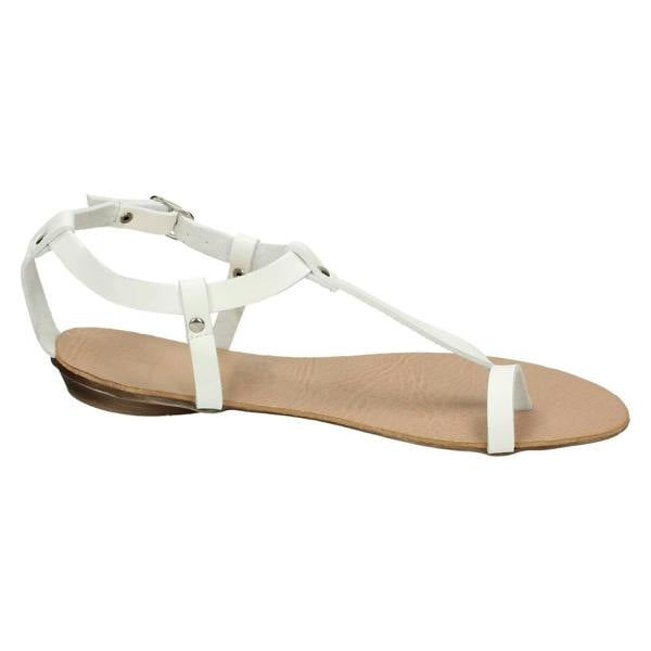 Spot On Ladies Spot On Flat Toeloop Sandal Ankle Strap