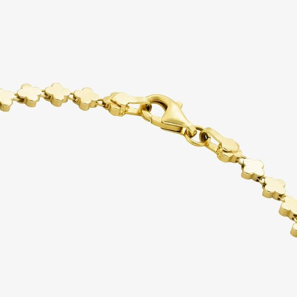 T. H. Baker 9ct Yellow Gold 7.5 Inch Stamped Clover Bracelet HSCB-370-9Y-7.5