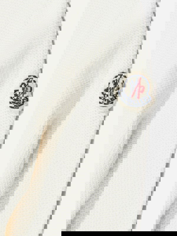 Moncler Enfant Girls Long Sleeve Polo Dress in White