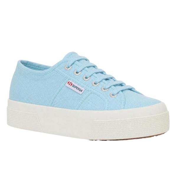 Superga Womens/Ladies 2740 Lace Up Platforms - Crystal Azul/Avorio - 