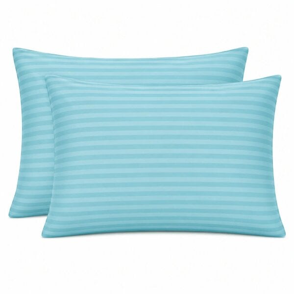 Night Zone 250 Thread Count Stripe Pillowcase Pair – 100% Cotton Hotel Quality Bed Linen