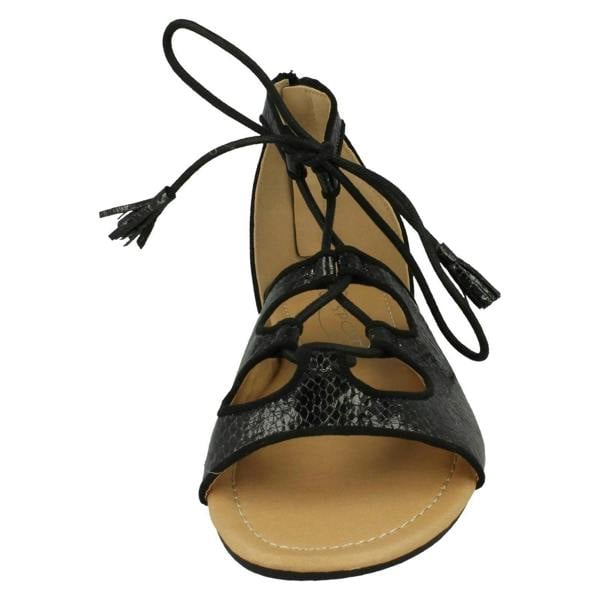 Spot On Ladies Spot On Snake Print Flat Sandals