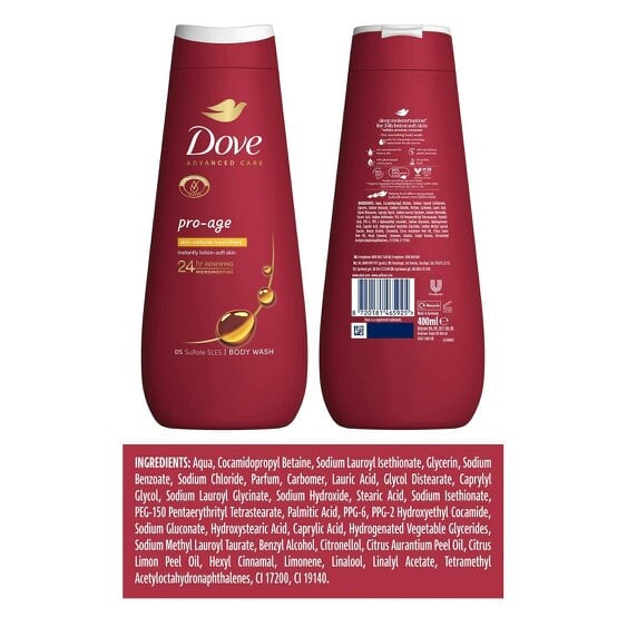 Dove Advanced Care Pro Age Body Wash 24H Renewing Micromoisture, 2x400ml