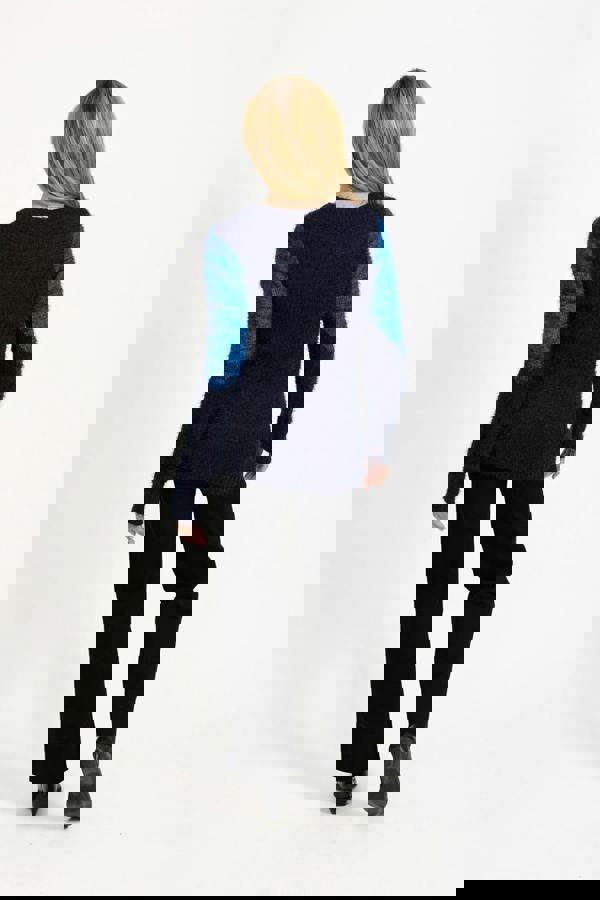 Colour Block Fluffy Yarn Jumper