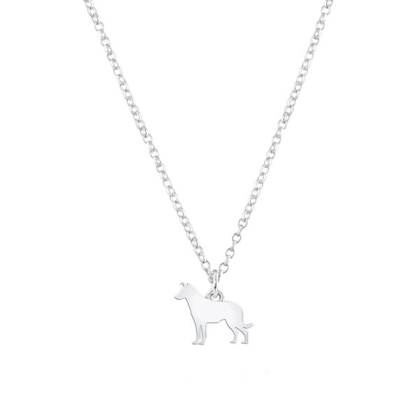 Mylee London Smooth Collie Silhouette Silver Necklace - Personalised