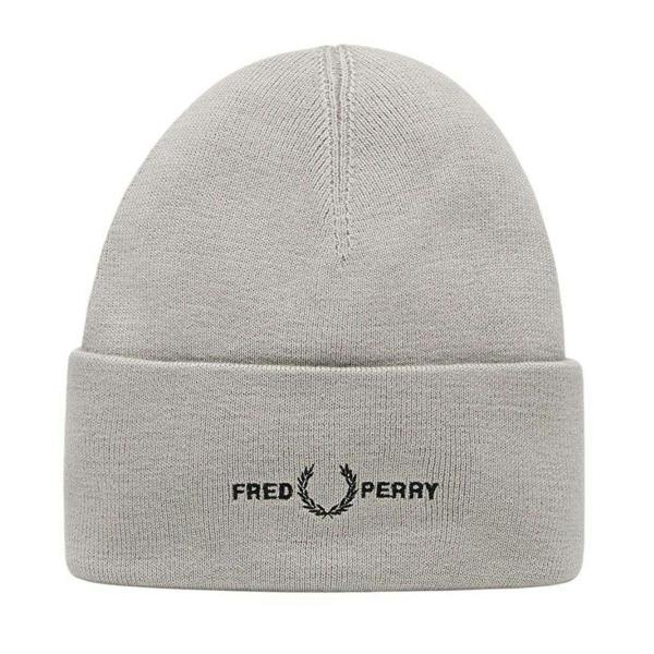 Fred Perry Unisex Adult Graphic Logo Beanie - Concrete - 