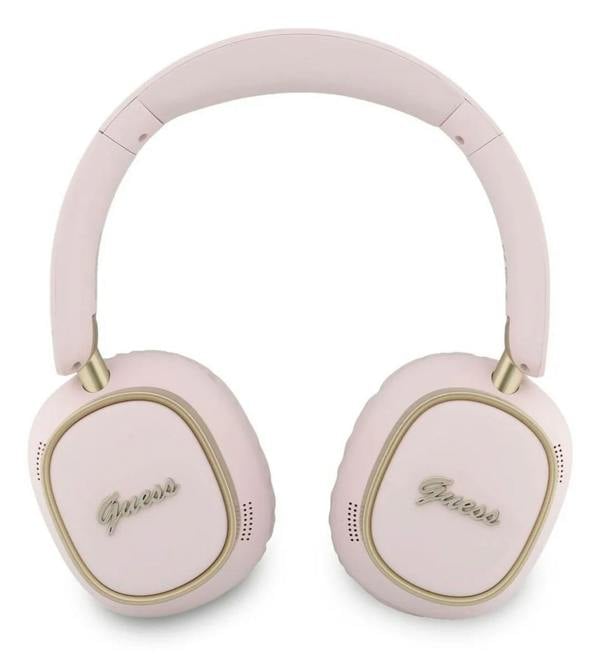 Guess Rectangle Metal Script Logo ENC On Ear Wireless Headphone Pink - GUBHV28HGCSMP