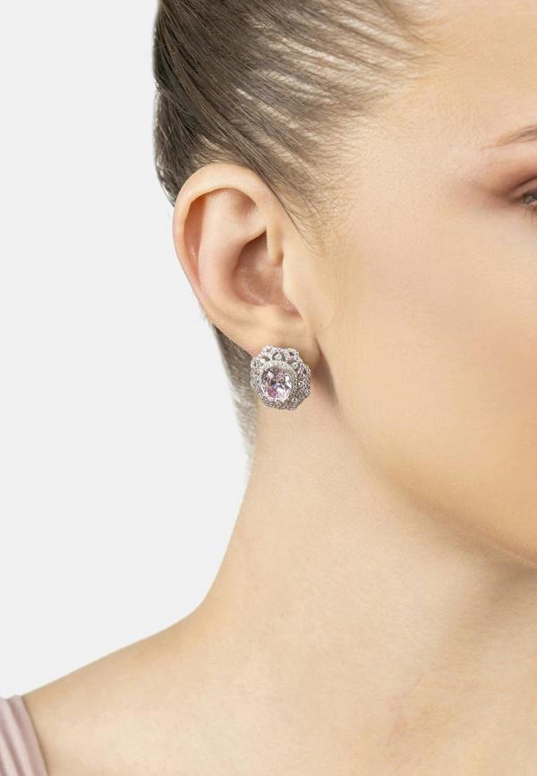 Latelita Palais Stud Earrings Morganite Silver