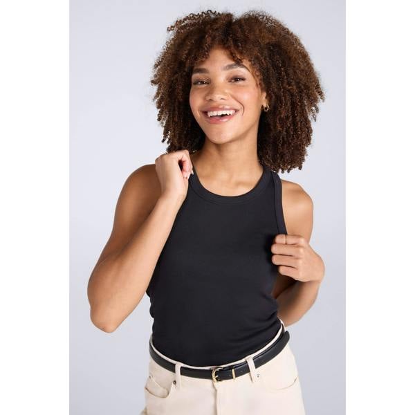 Animal Womens/Ladies Ribbed Organic Tank Top - Black - 