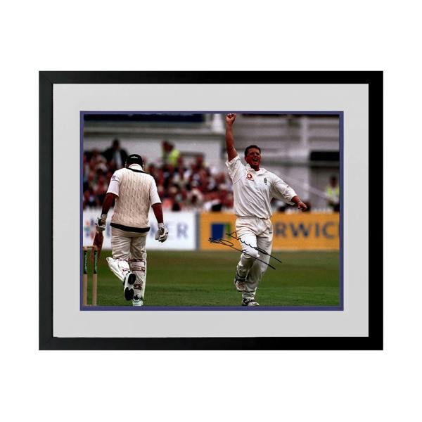 Darren Gough Signed England Cricket 16x12 Image Deluxe Mount Frame