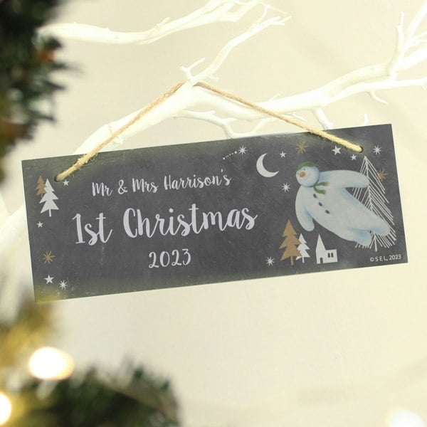 Personalised Memento Company Personalised The Snowman Magical Adventure Hanging Slate Plaque