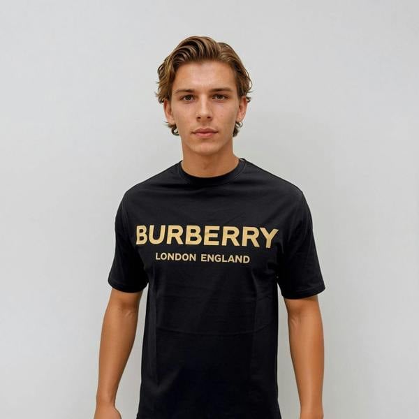 Burberry 'Ellison' Logo Print T-Shirt Black - chancefashionco