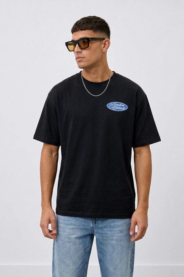 London Attitude Heart & Soul Oversized Heavyweight Printed T-Shirt