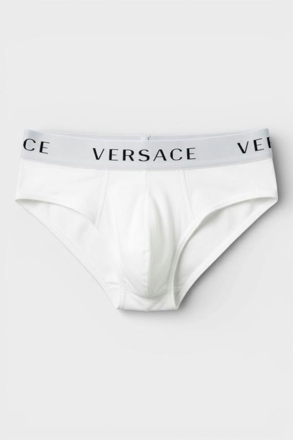 Versace Low Rise Slip Underwear White Black