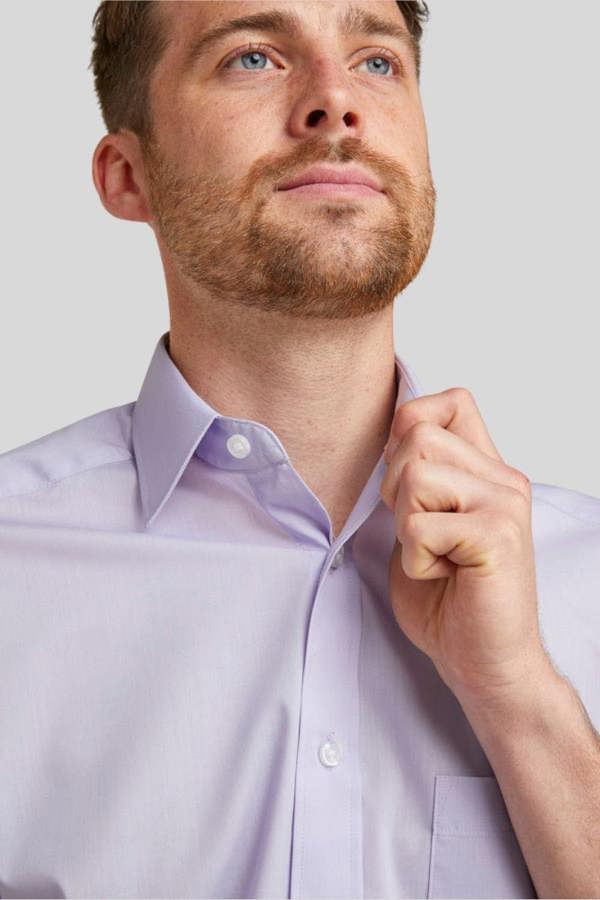 Lilac Classic Easy Care Short Sleeve Shirt