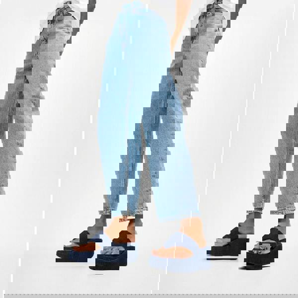 FitFlop FitFlop PLATFFORMS DENIM Womens Toe-Post Sandals Dark Denim