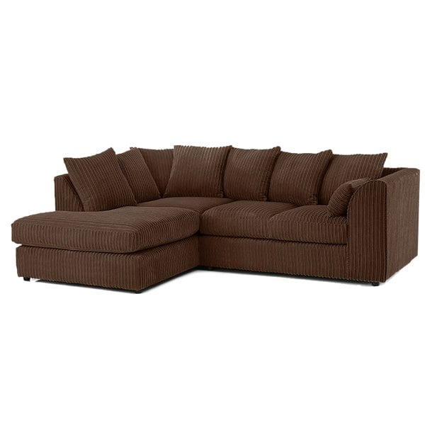 Furnishings For Less Luxor Cord Fabric 4 Seater Corner Sofa Scatter Back