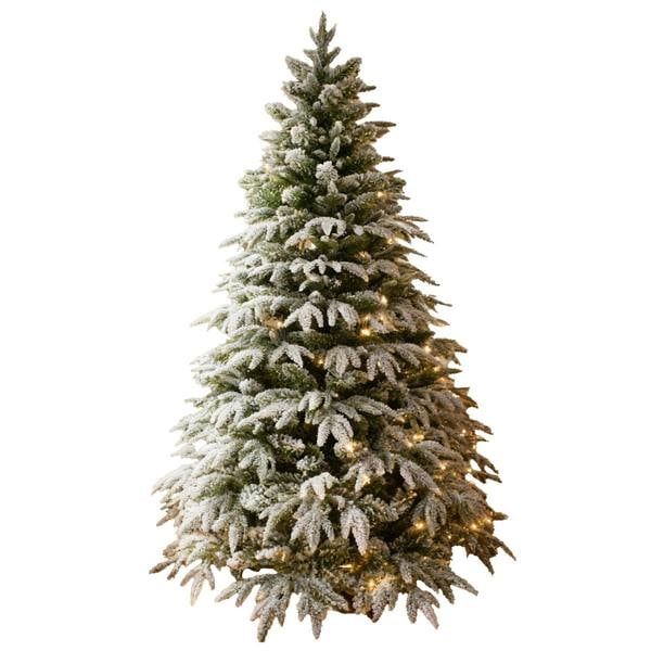 4ft to 10ft Pre-Lit Green Lapland Fir Christmas Trees with Warm White LEDs and Metal Stand image 1